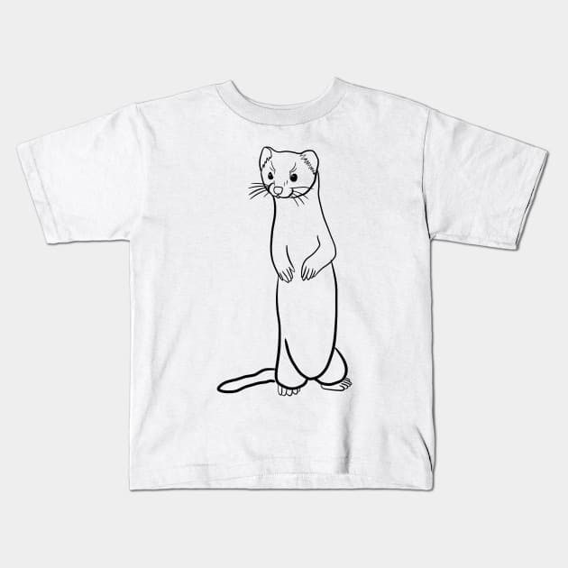 Stick figure ferret Kids T-Shirt by WelshDesigns